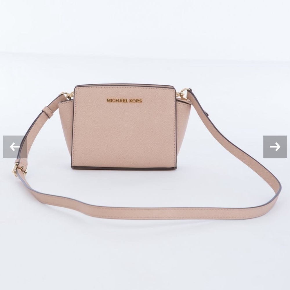 Michael Kors Selma Mini Crossbody Bag Saffiano Leather Blush Pink Chic Spring - Picture 3 of 16